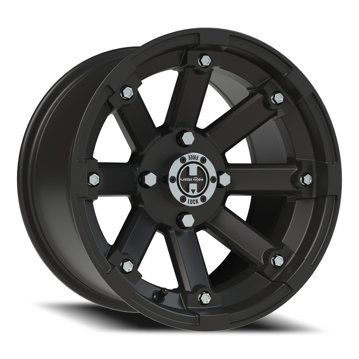 Vision Wheel 393 Matte Black 14x8 -10 4x110mm 86mm - Wheelwiz