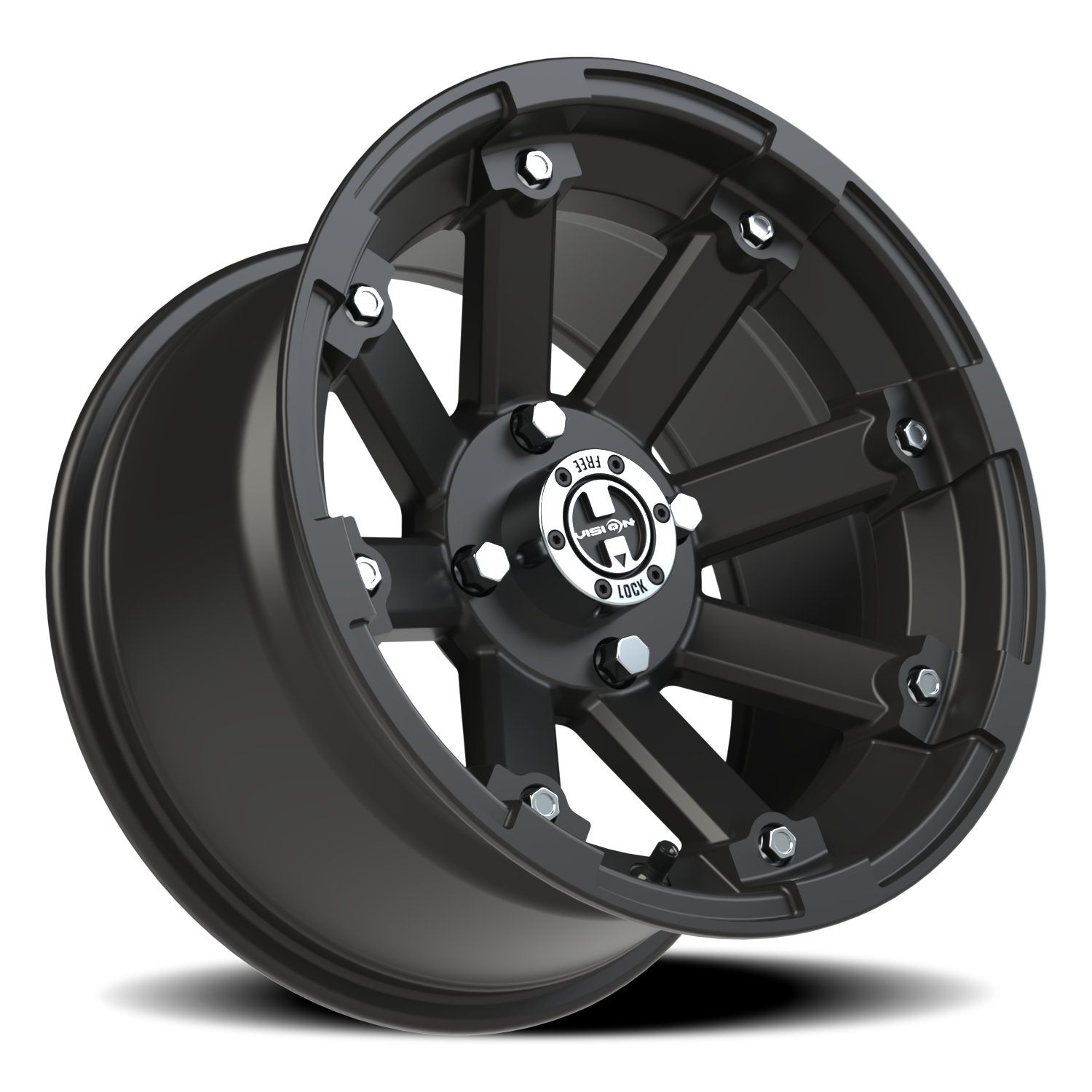 Vision Wheel 393 Matte Black 14x8 -10 4x110mm 86mm - Wheelwiz