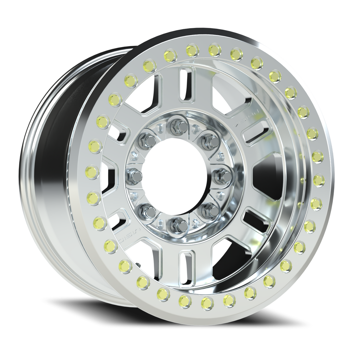 Vision Wheel 398COMP Machined 17x9.5 -18 8x165.1mm 130.8mm - Wheelwiz