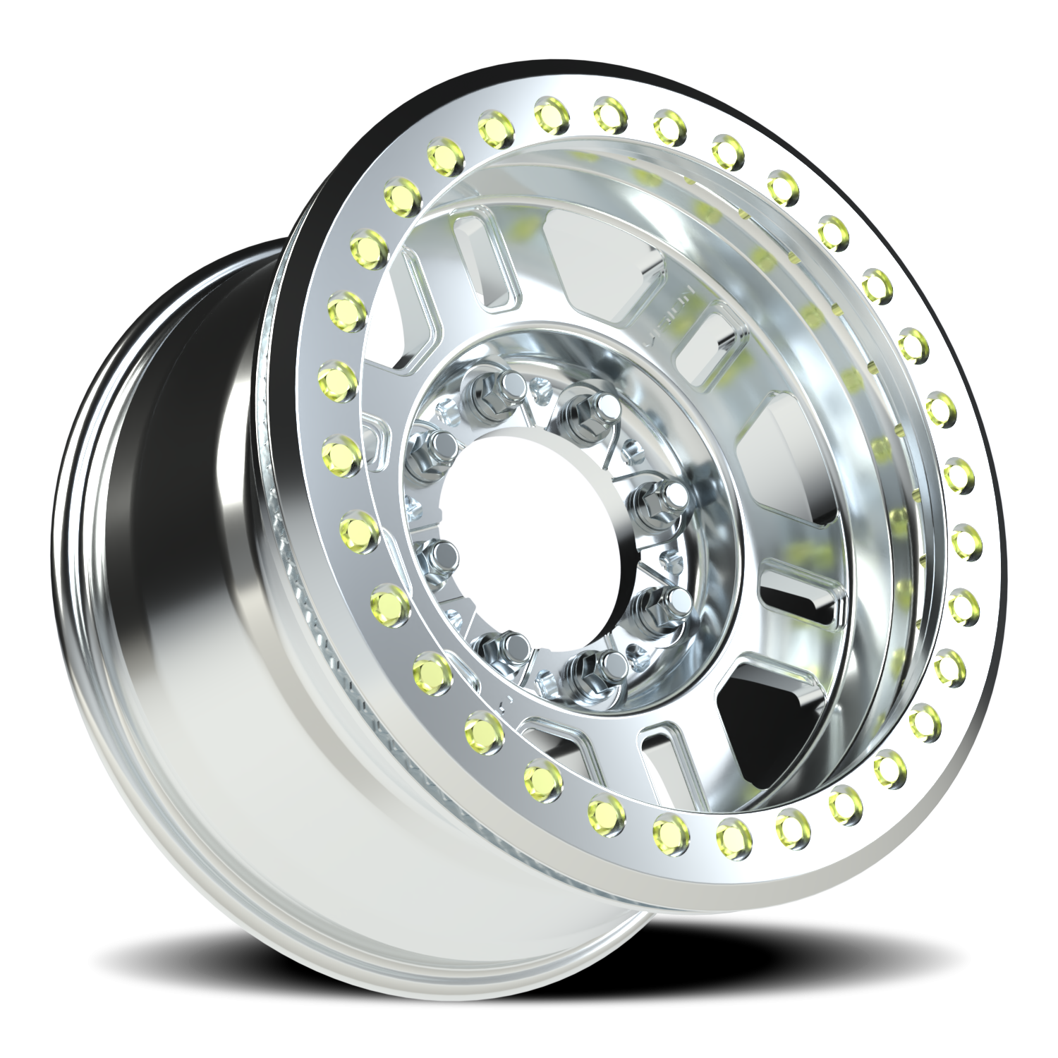 Vision Wheel 398COMP Machined 17x9.5 -18 8x165.1mm 130.8mm - Wheelwiz