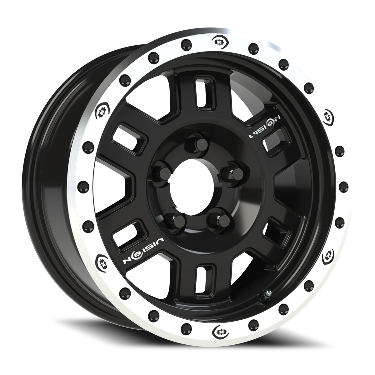 Vision Wheel 398COMP Gloss Black Machined Lip 16x7 0 5x114.3mm 83mm - Wheelwiz