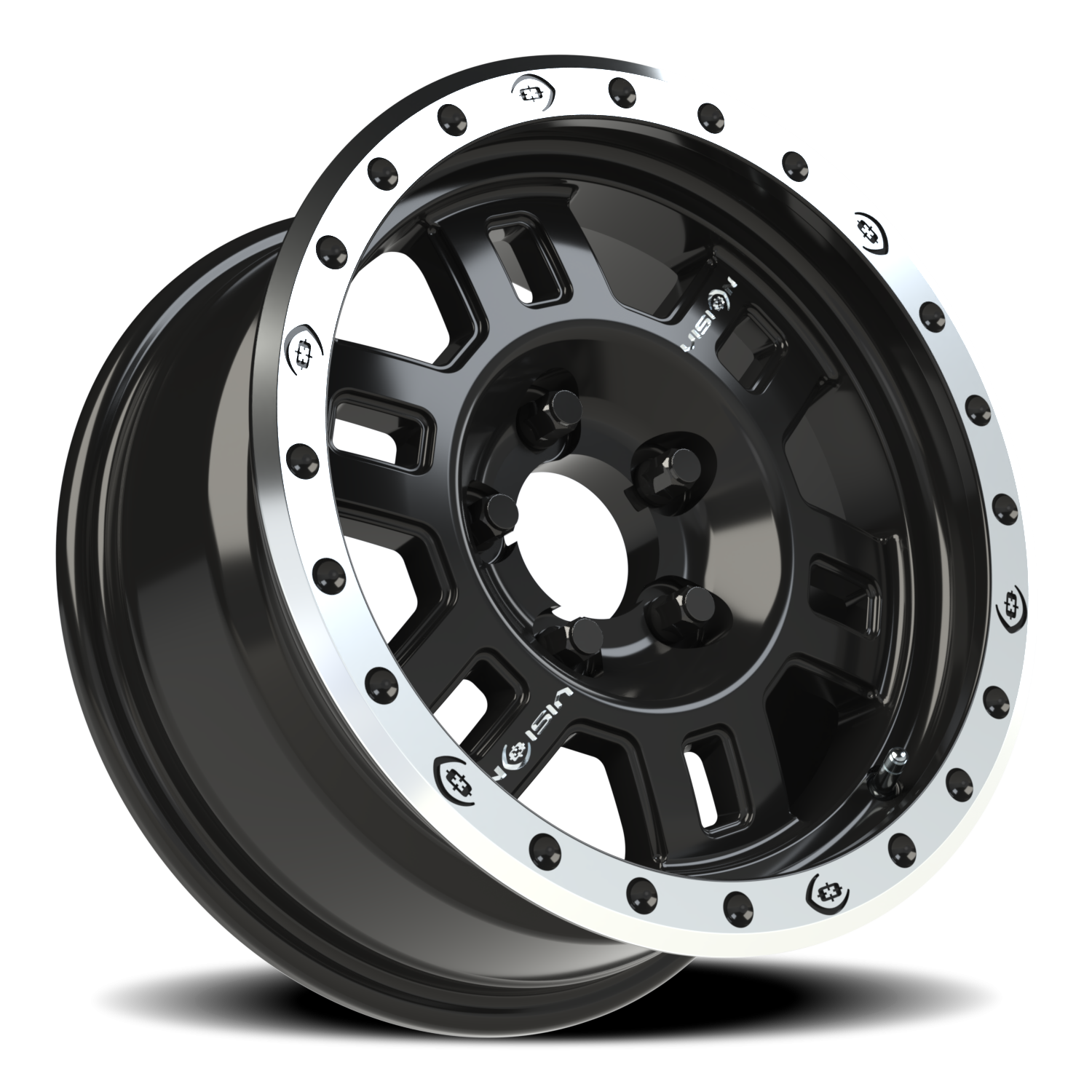 Vision Wheel 398COMP Gloss Black Machined Lip 16x7 0 5x114.3mm 83mm - Wheelwiz