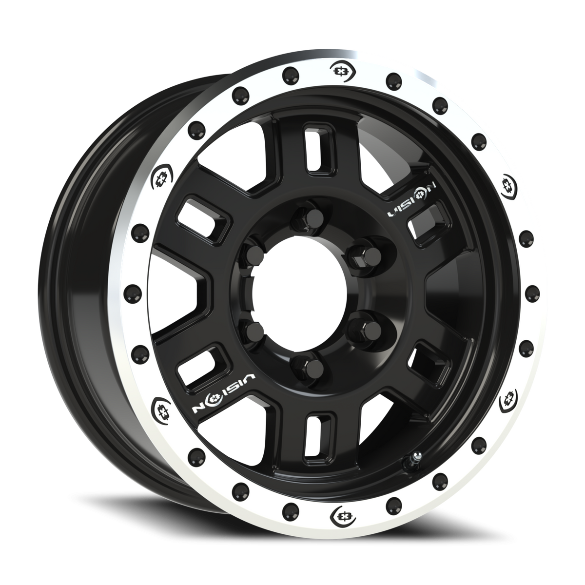 Vision Wheel 398COMP Gloss Black Machined Lip 16x7 0 6x139.7mm 110mm - Wheelwiz
