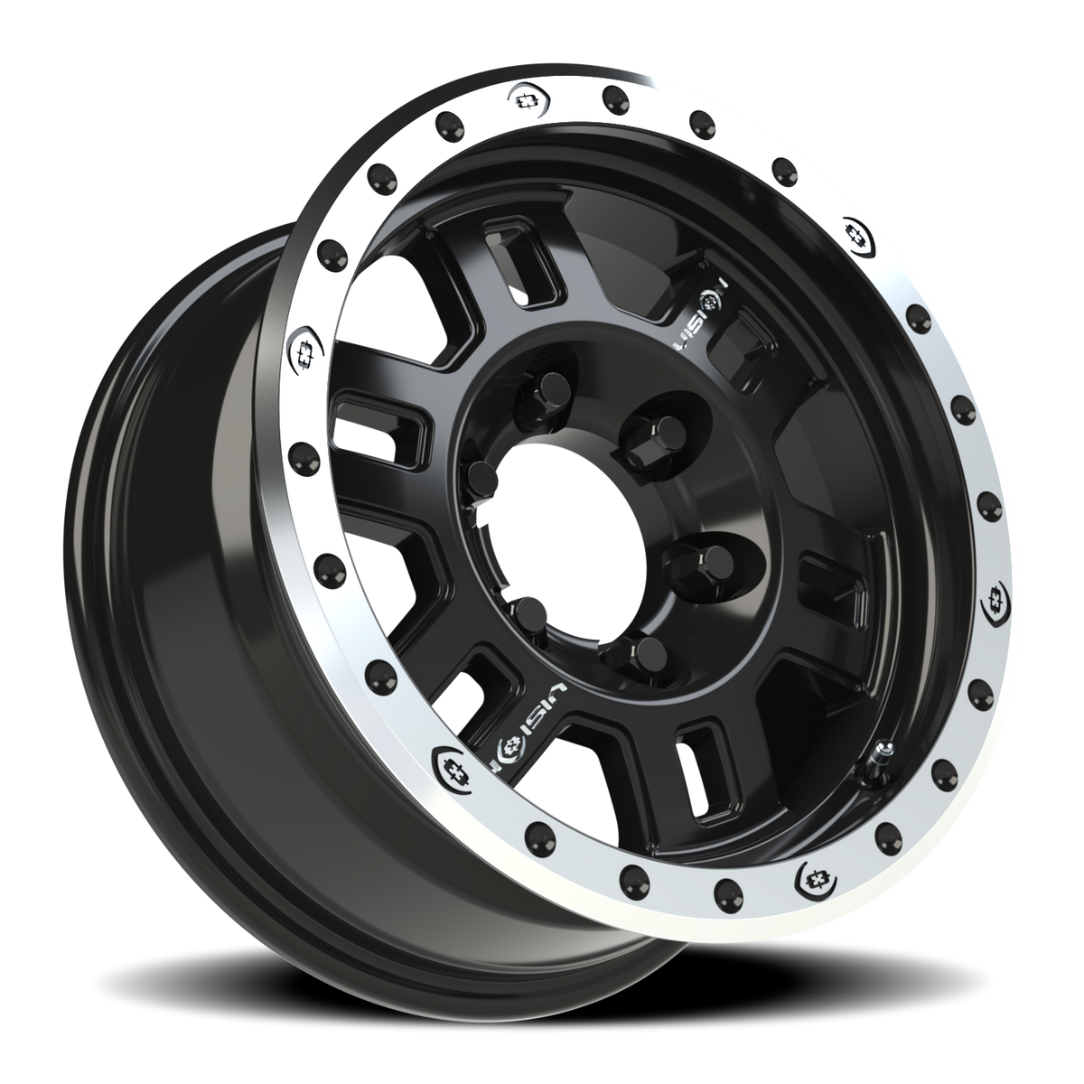 Vision Wheel 398COMP Gloss Black Machined Lip 16x7 0 6x139.7mm 110mm - Wheelwiz