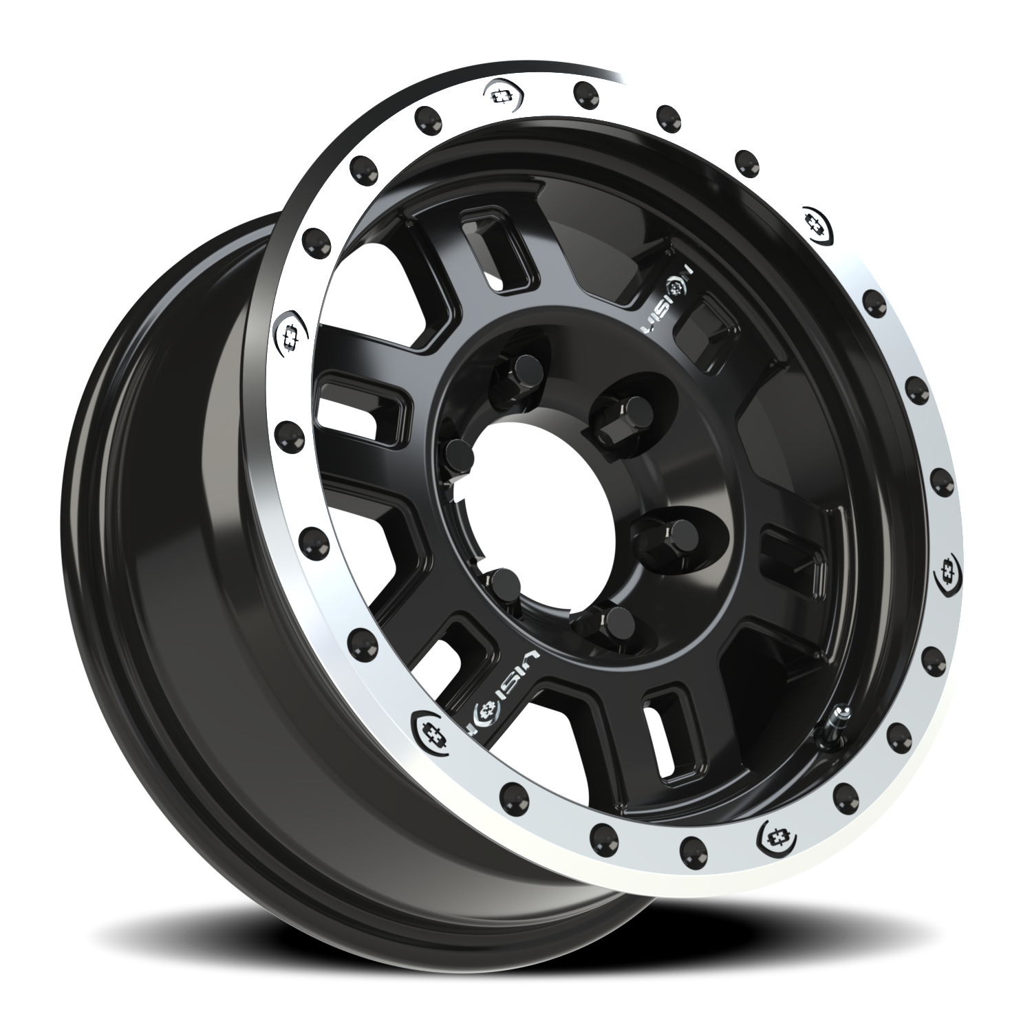 Vision Wheel 398COMP Gloss Black Machined Lip 16x7 0 6x139.7mm 110mm - Wheelwiz