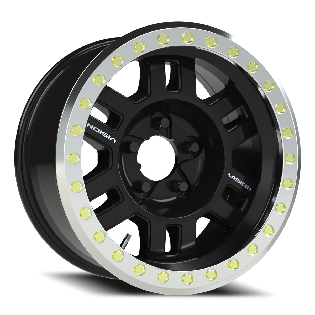 Vision Wheel 398BL Gloss Black 17x8.5 -15 5x127mm 83mm - Wheelwiz