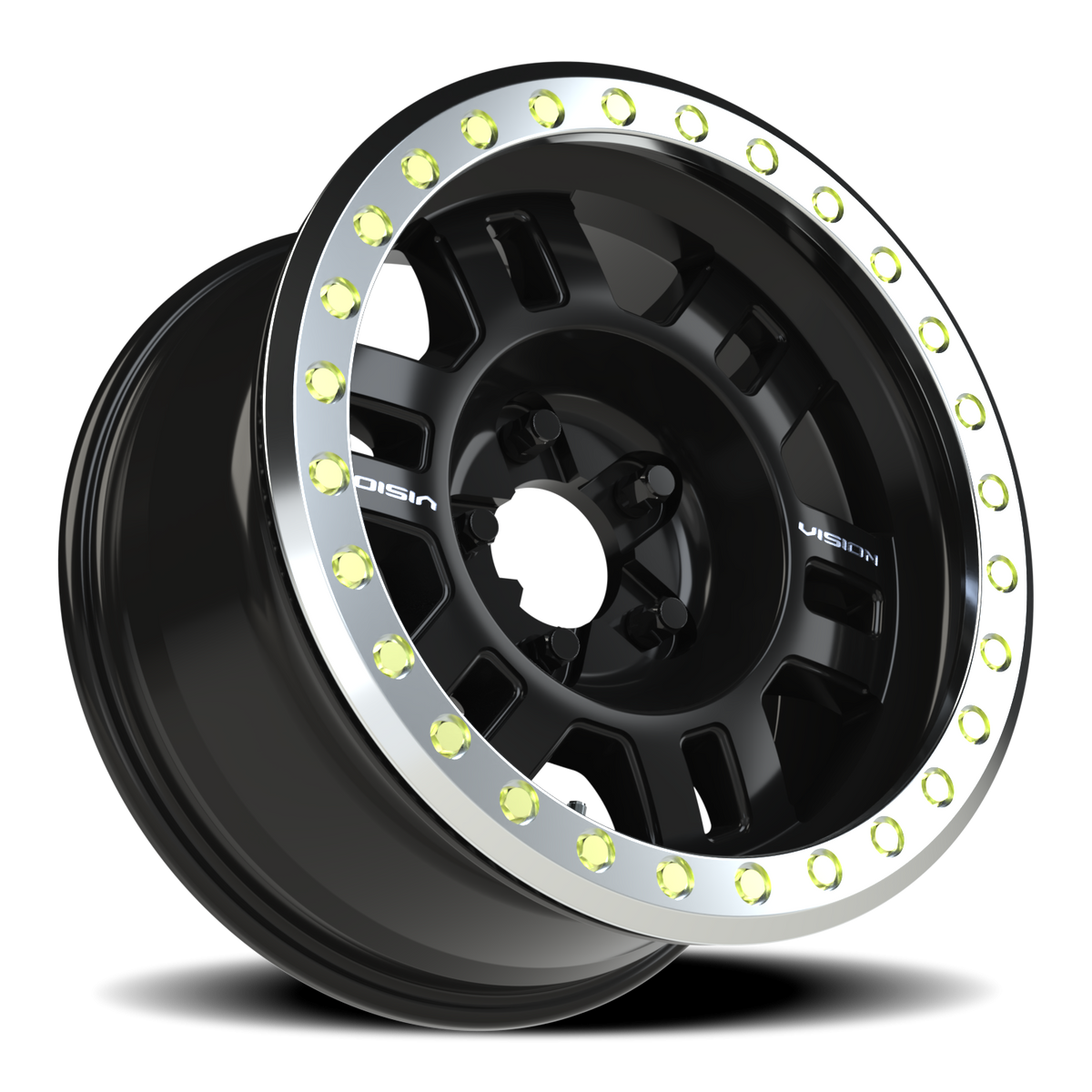 Vision Wheel 398BL Gloss Black 17x8.5 -15 5x127mm 83mm - Wheelwiz