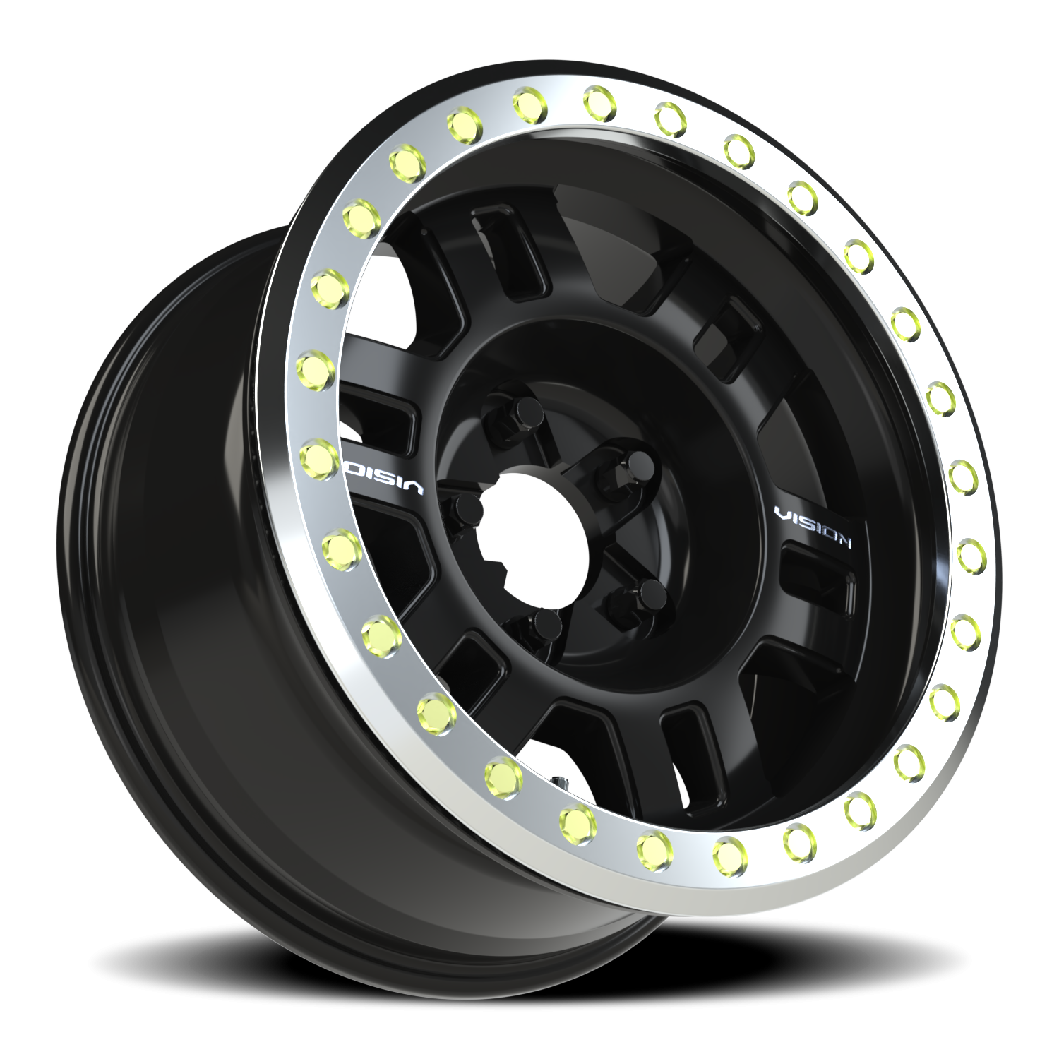 Vision Wheel 398BL Gloss Black 17x8.5 -15 5x127mm 83mm - Wheelwiz