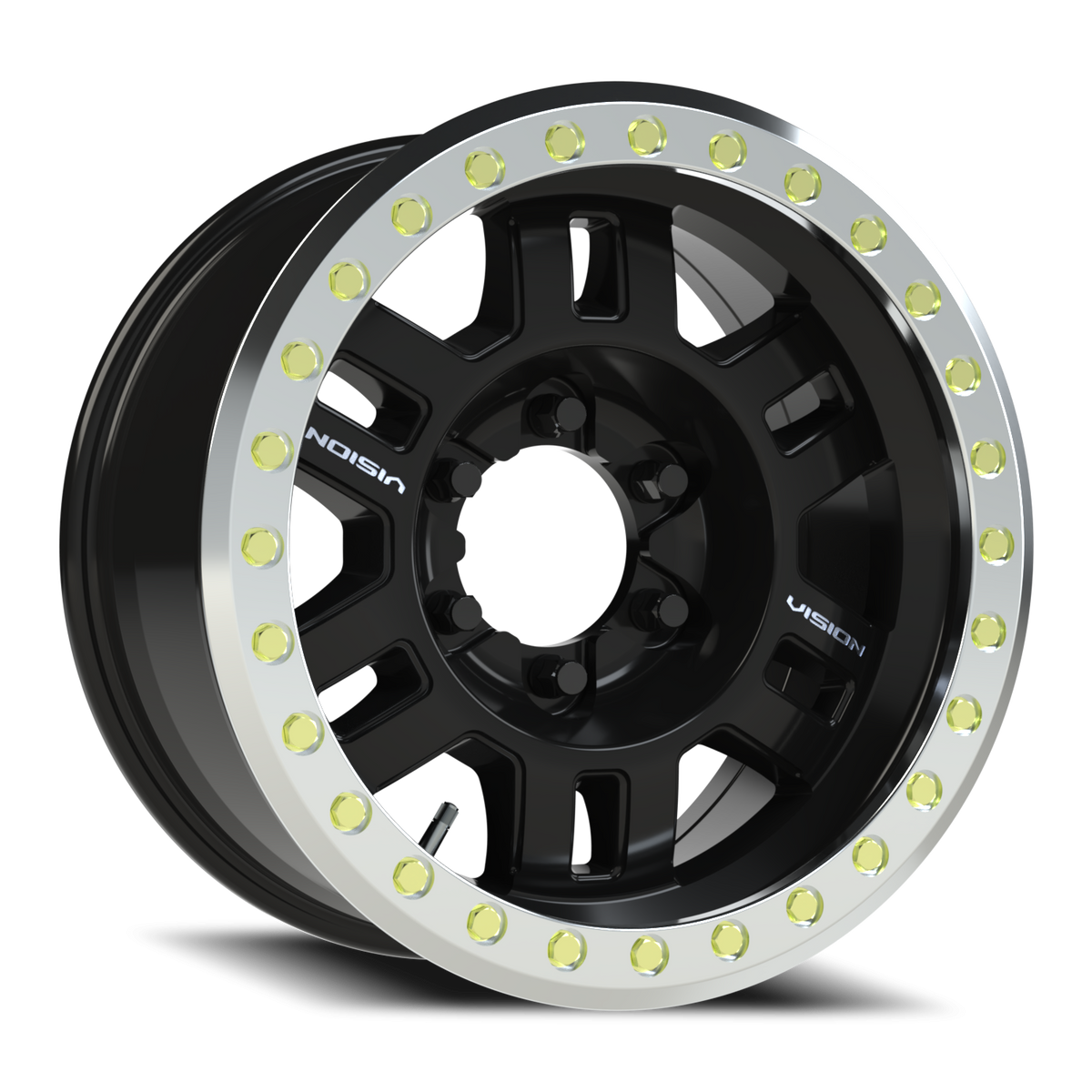 Vision Wheel 398BL Gloss Black 17x8.5 -15 6x165.1mm 110mm - Wheelwiz