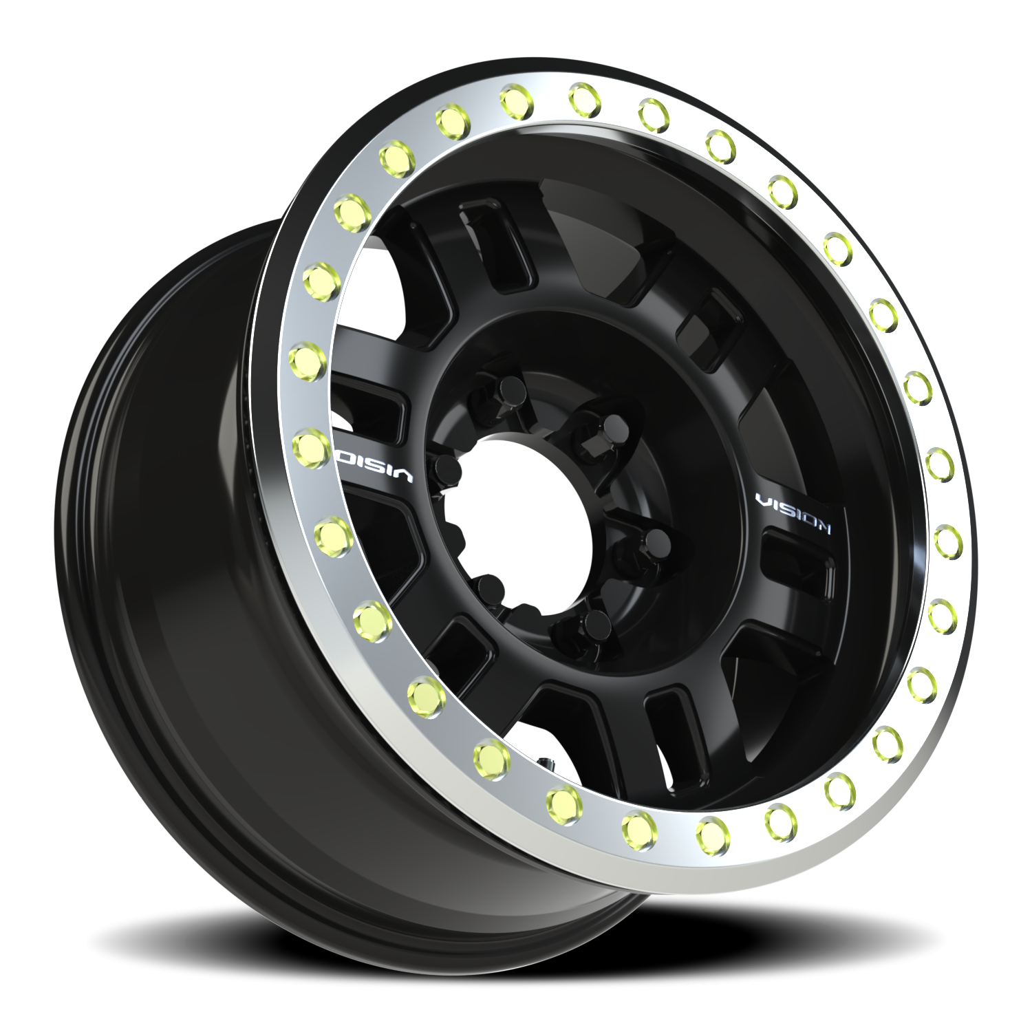 Vision Wheel 398BL Gloss Black 17x8.5 -15 6x165.1mm 110mm - Wheelwiz