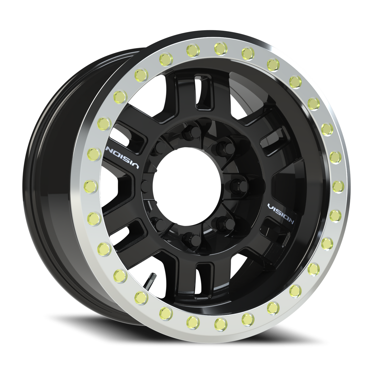 Vision Wheel 398BL Gloss Black 17x8.5 -15 8x165.1mm 130.8mm - Wheelwiz