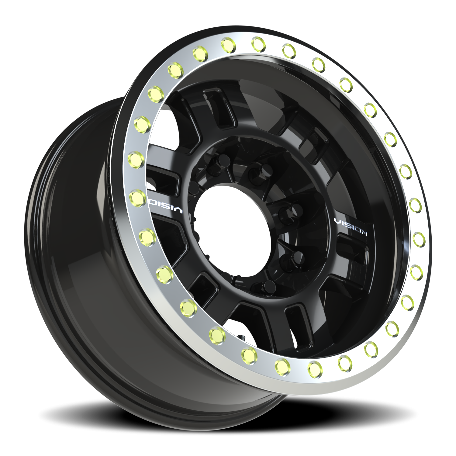 Vision Wheel 398BL Gloss Black 17x8.5 -15 8x165.1mm 130.8mm - Wheelwiz