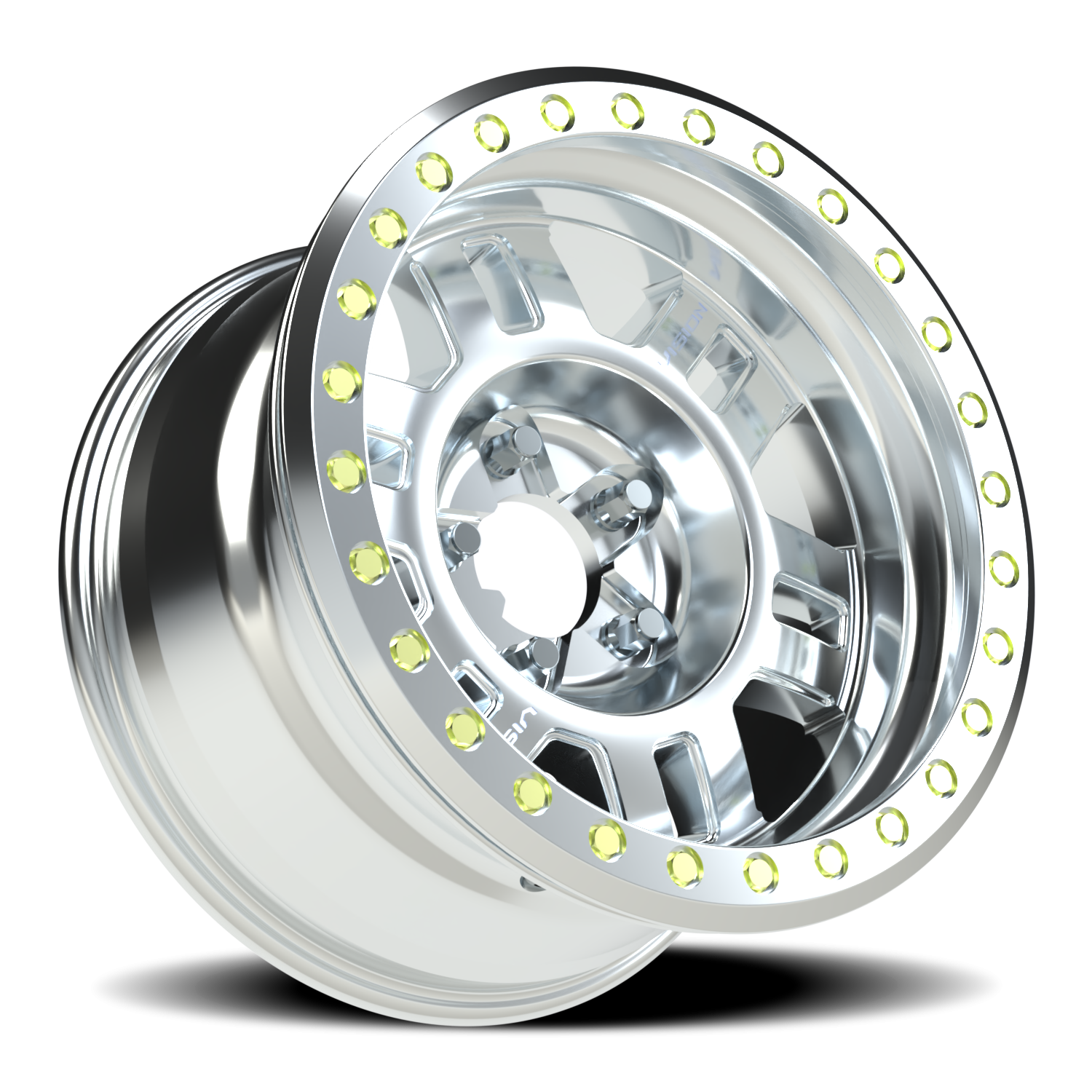 Vision Wheel 398BL Machined 17x9.5 -44 5x127mm 83mm - Wheelwiz