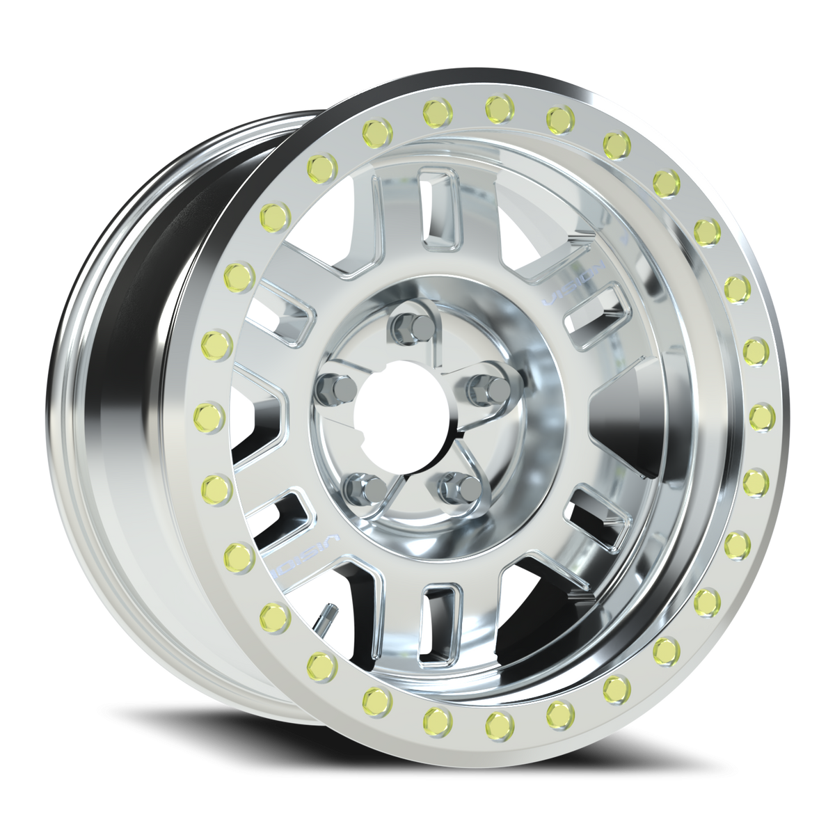 Vision Wheel 398BL Machined 17x9.5 -44 5x139.7mm 110mm - Wheelwiz