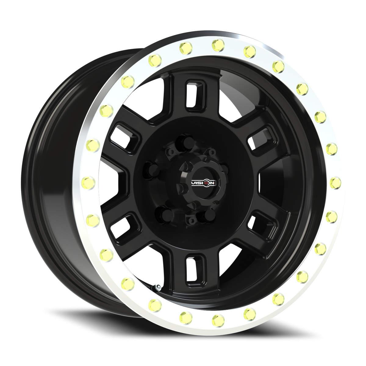 Vision Wheel 398 Gloss Black Machined Lip 15x8 -19 5x127mm 78.1mm - Wheelwiz
