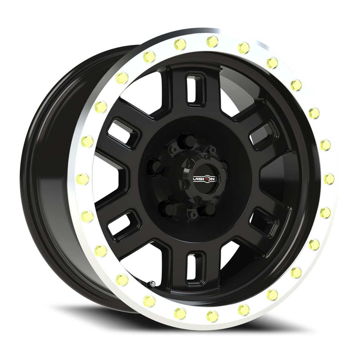 Vision Wheel 398 Gloss Black Machined Lip 16x8 0 5x127mm 78.1mm - Wheelwiz