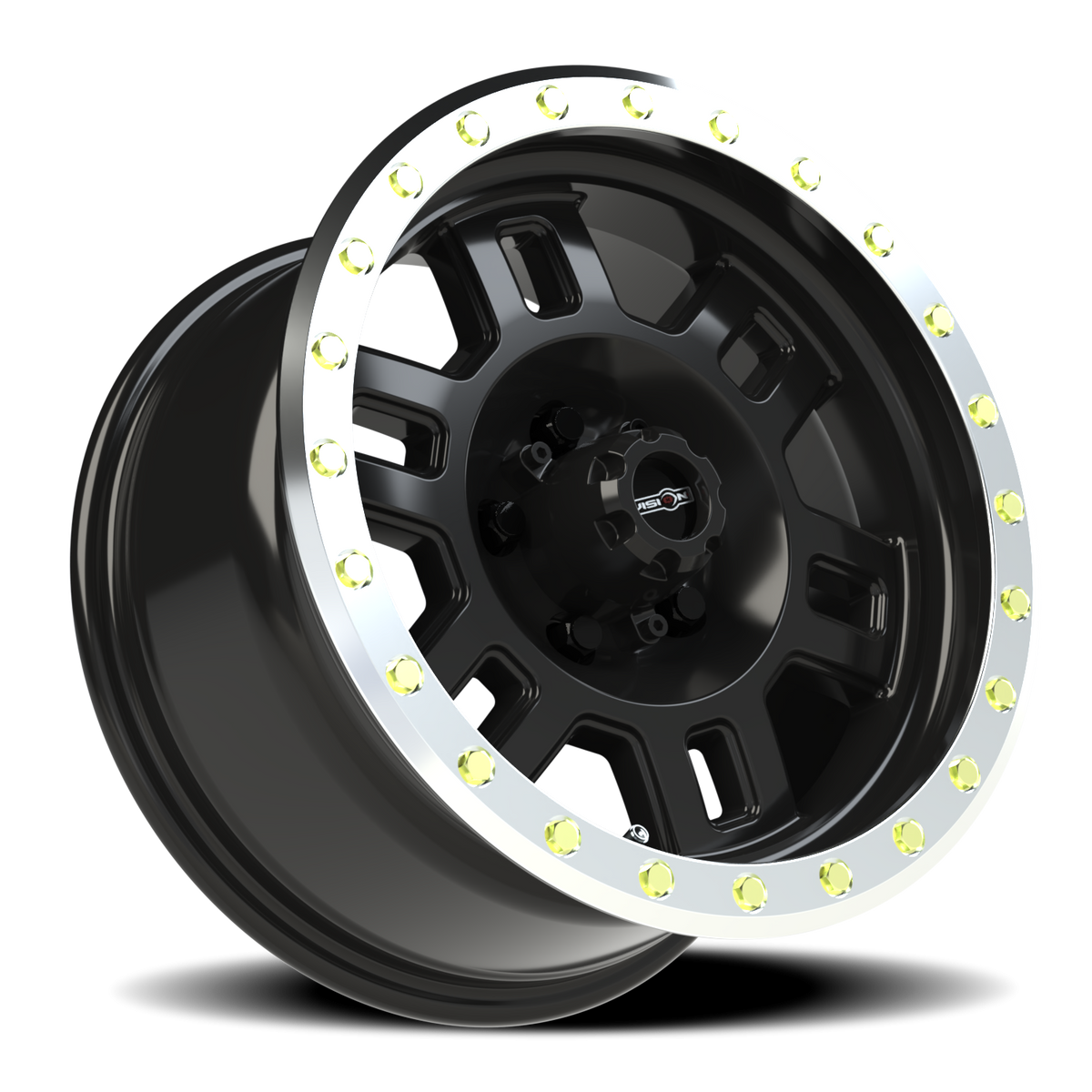 Vision Wheel 398 Gloss Black Machined Lip 16x8 0 5x127mm 78.1mm - Wheelwiz