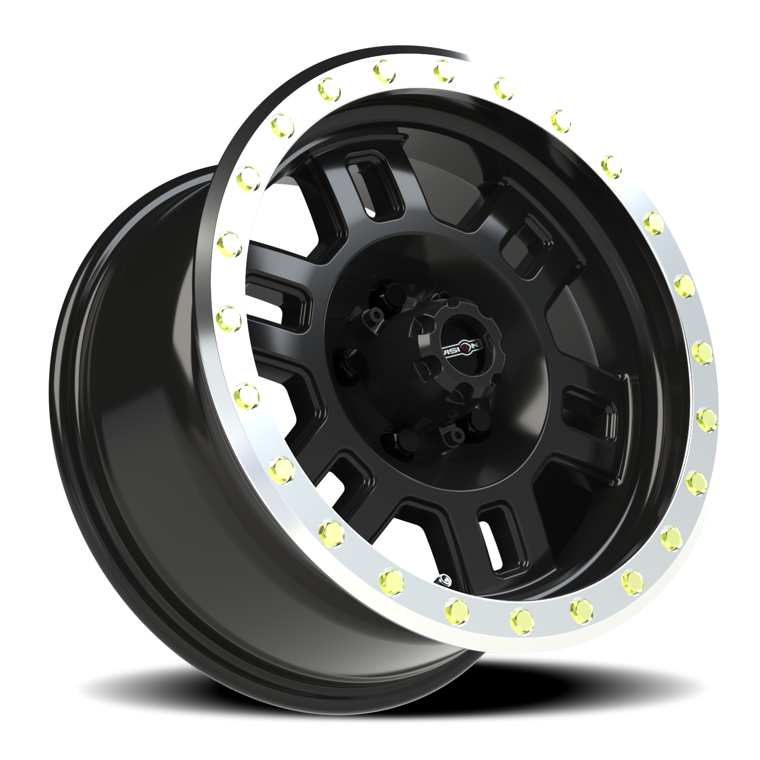 Vision Wheel 398 Gloss Black Machined Lip 16x8 0 5x127mm 78.1mm - Wheelwiz