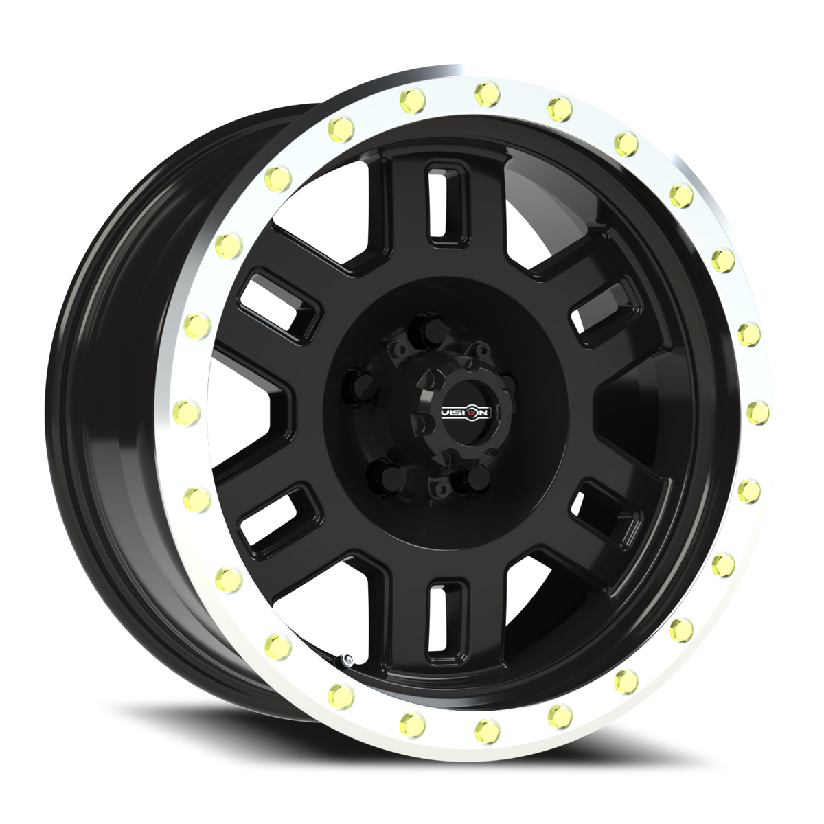 Vision Wheel 398 Gloss Black Machined Lip 17x8.5 0 5x127mm 78.1mm - Wheelwiz
