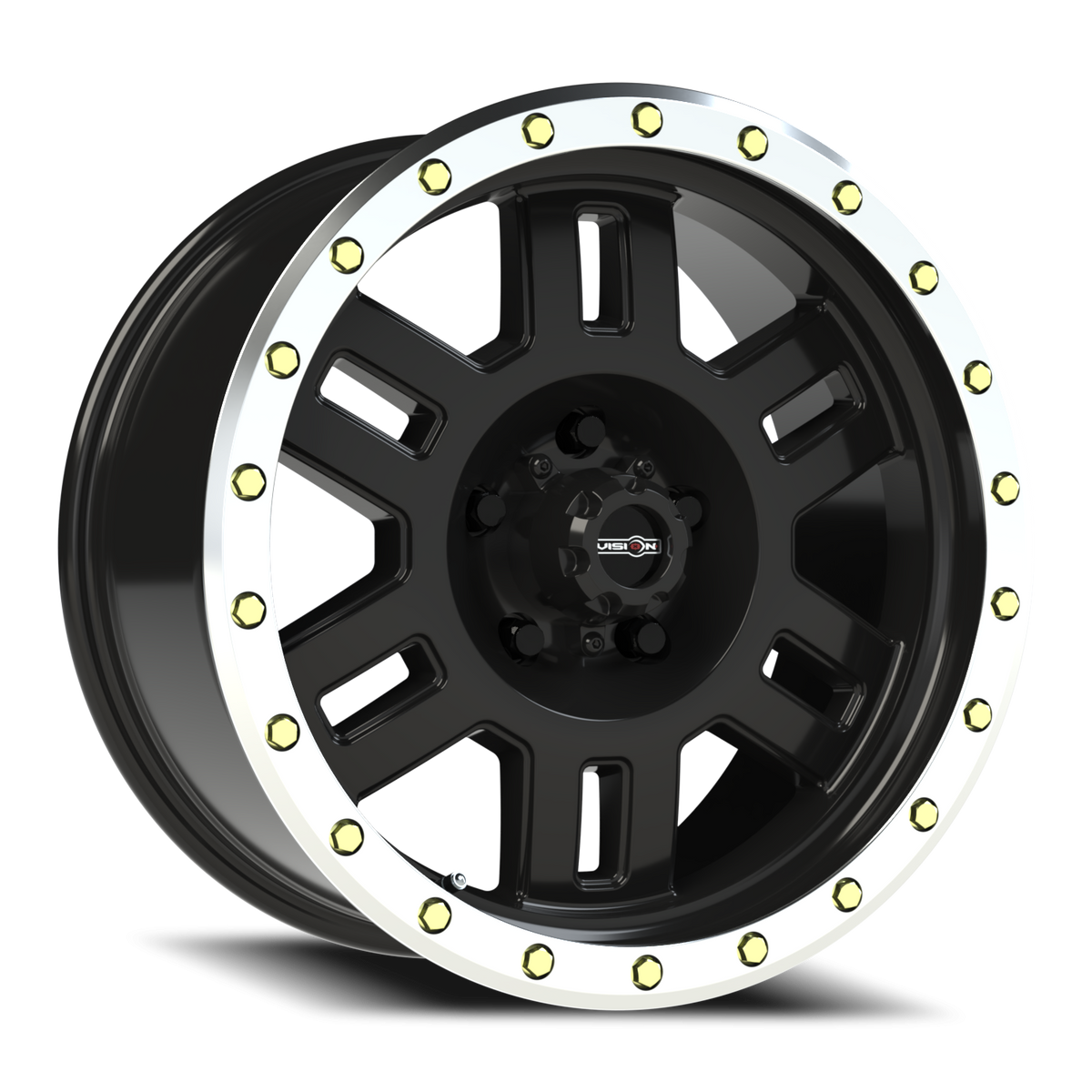 Vision Wheel 398 Gloss Black Machined Lip 18x9 -12 5x127mm 78.1mm - Wheelwiz