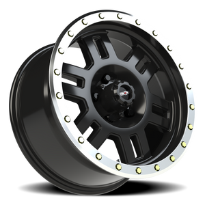 Vision Wheel 398 Gloss Black Machined Lip 18x9 -12 5x127mm 78.1mm - Wheelwiz