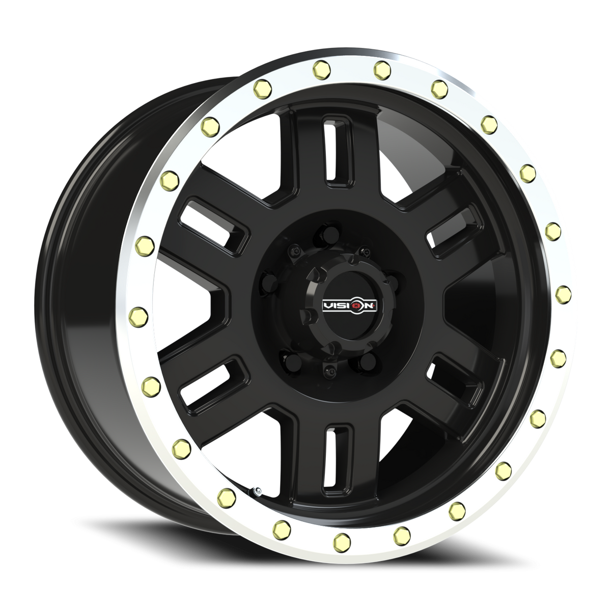 Vision Wheel 398 Gloss Black Machined Lip 18x9 +18 5x139.7mm 108mm - Wheelwiz