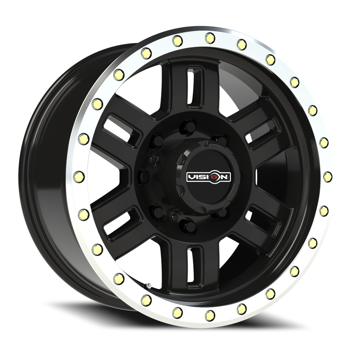 Vision Wheel 398 Gloss Black Machined Lip 18x9 -12 8x170mm 125.2mm - Wheelwiz