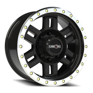 Vision Wheel 398 Gloss Black Machined Lip 18x9 -12 8x170mm 125.2mm - Wheelwiz