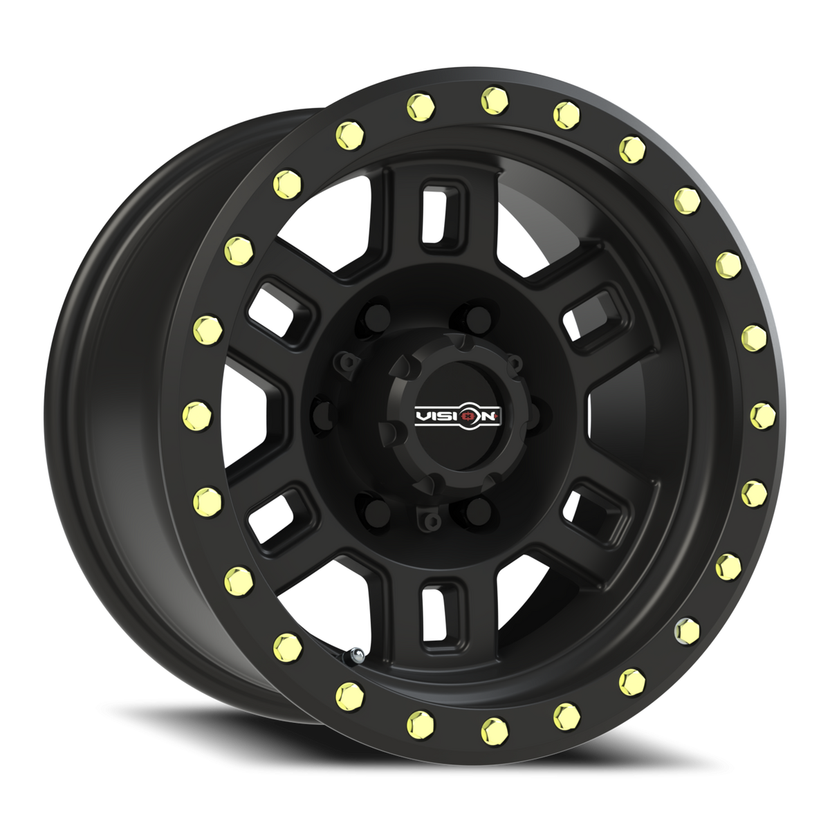 Vision Wheel 398 Matte Black 15x8 -19 6x139.7mm 110mm - Wheelwiz