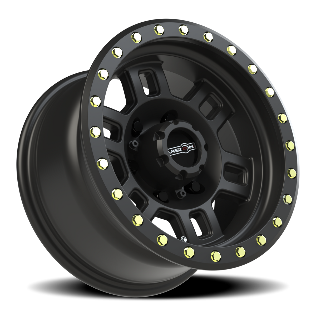Vision Wheel 398 Matte Black 15x8 -19 6x139.7mm 110mm - Wheelwiz