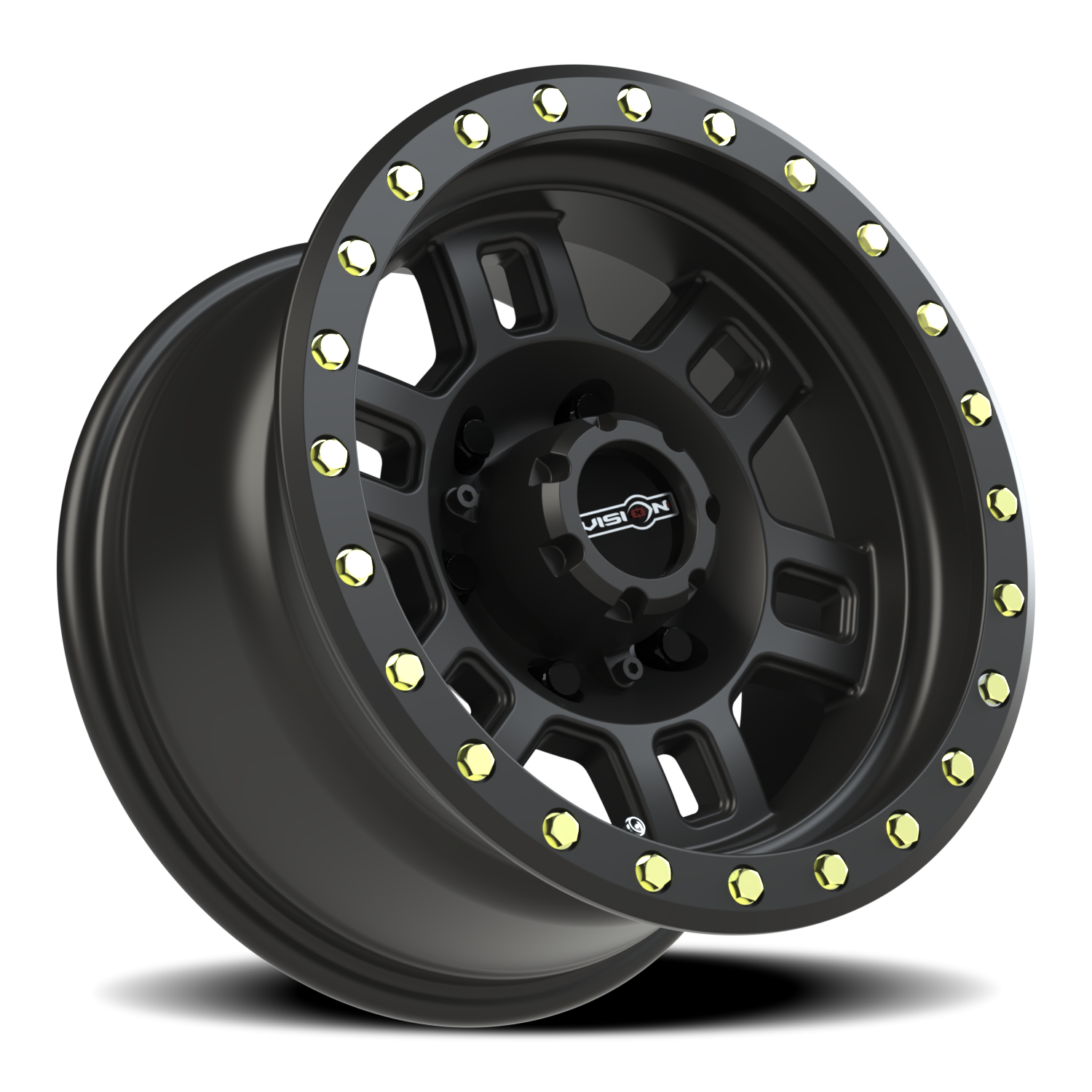 Vision Wheel 398 Matte Black 15x8 -19 6x139.7mm 110mm - Wheelwiz