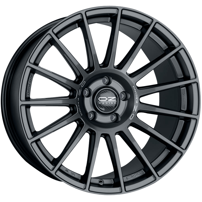 OZ RACING SUPERTURISMO DAKAR 20x8.5 +35 5x130 Custom MATT GRAPHITE SILVER LETTERING - Wheelwiz