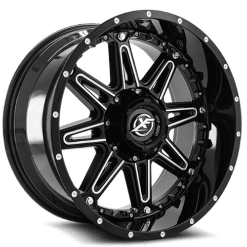 XF Off-Road XF-217 Gloss Black Milled 20x10 -24 5x139.7|5x150mm 0mm - WheelWiz
