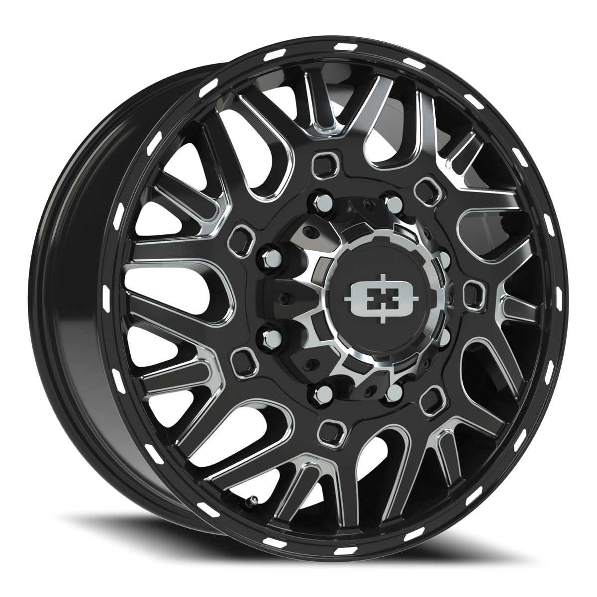 Vision Wheel 404 Gloss Black Milled Spoke 20x8.25 +104 8x200mm 142.2mm - Wheelwiz