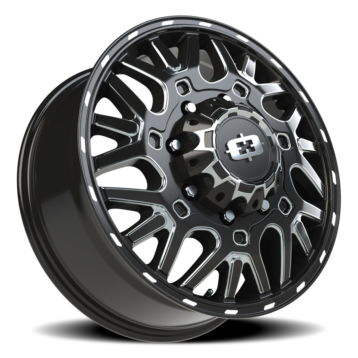 Vision Wheel 404 Gloss Black Milled Spoke 20x8.25 +104 8x200mm 142.2mm - Wheelwiz