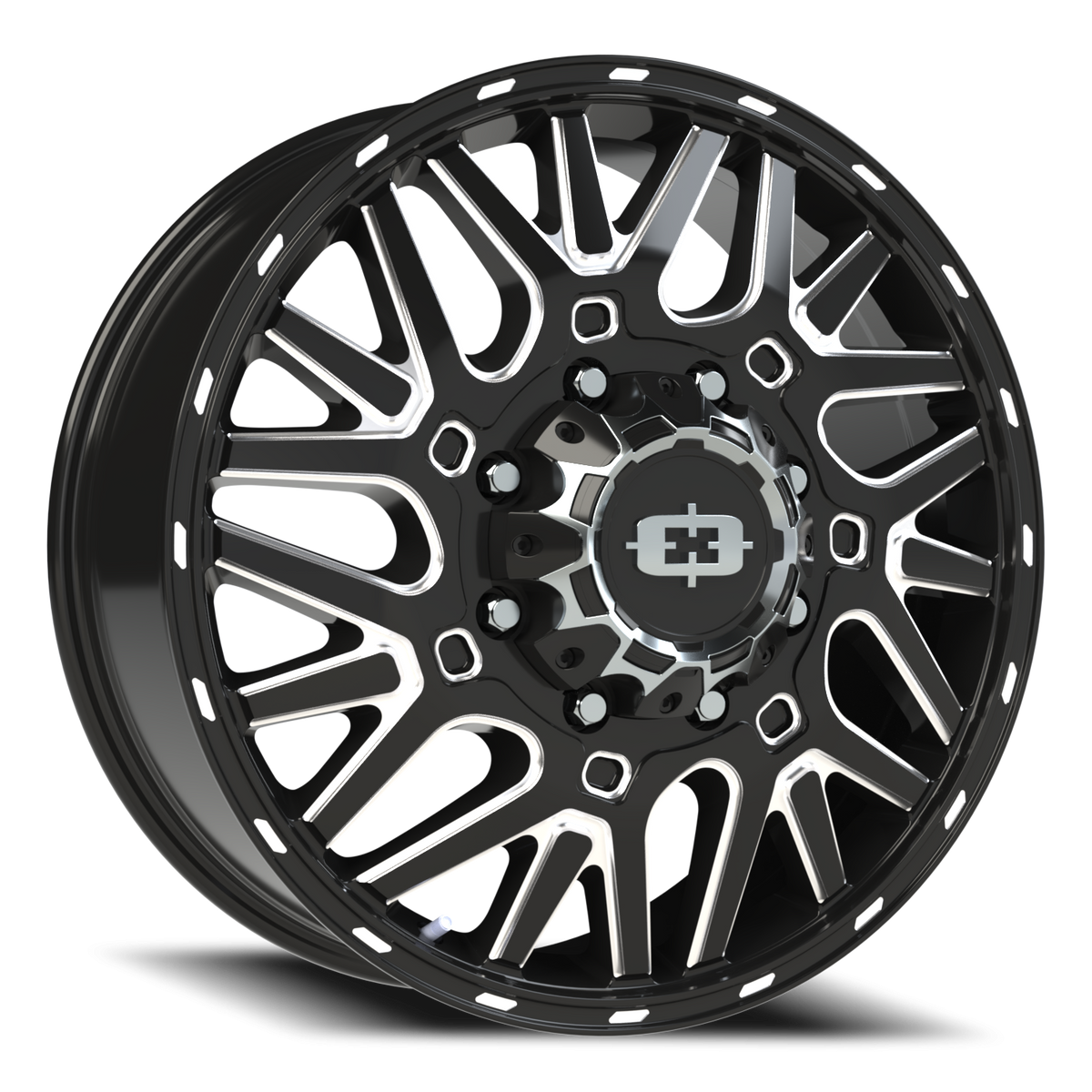 Vision Wheel 404 Gloss Black Milled Spoke 22x8.25 +104 8x165.1mm 121.4mm - Wheelwiz
