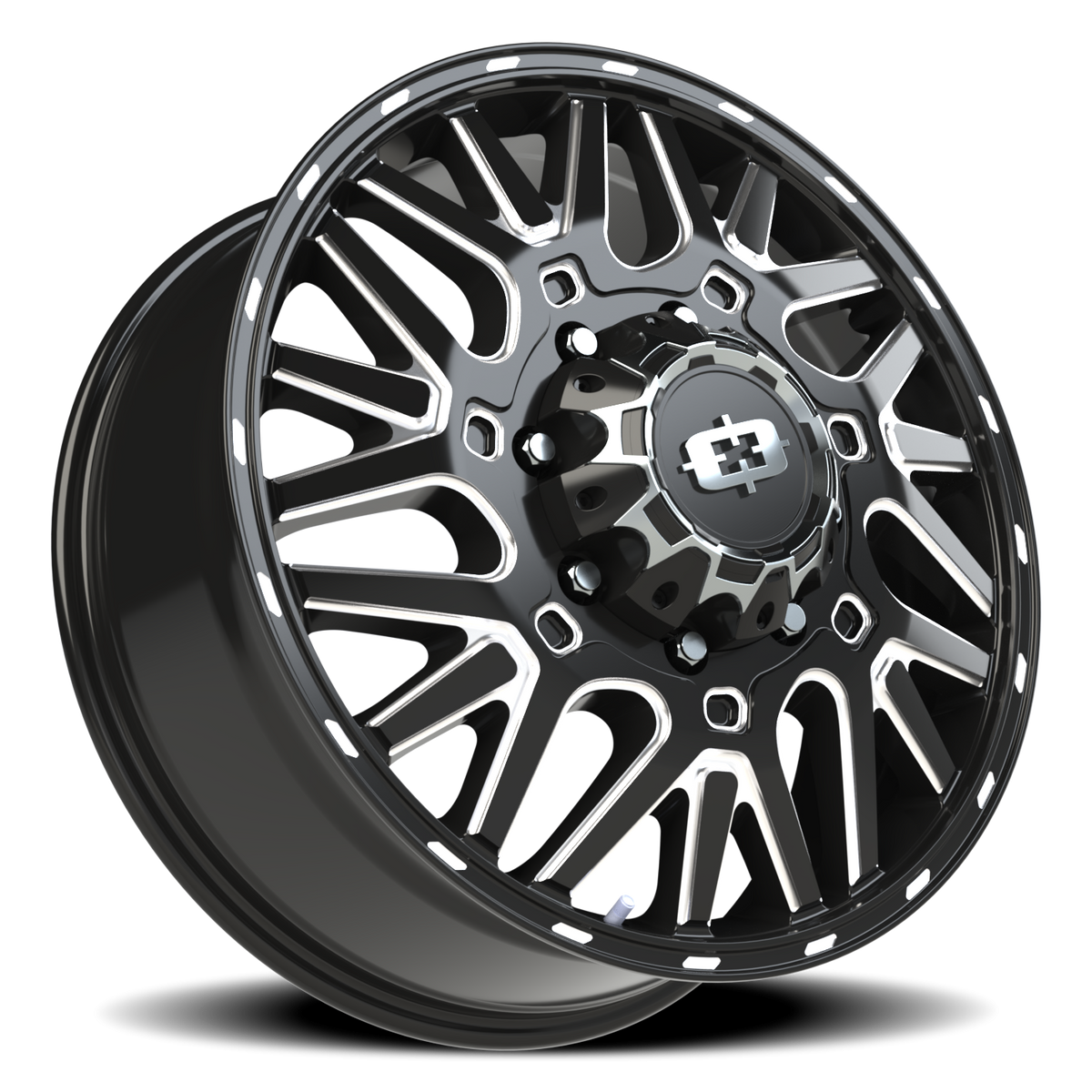 Vision Wheel 404 Gloss Black Milled Spoke 22x8.25 +104 8x165.1mm 121.4mm - Wheelwiz