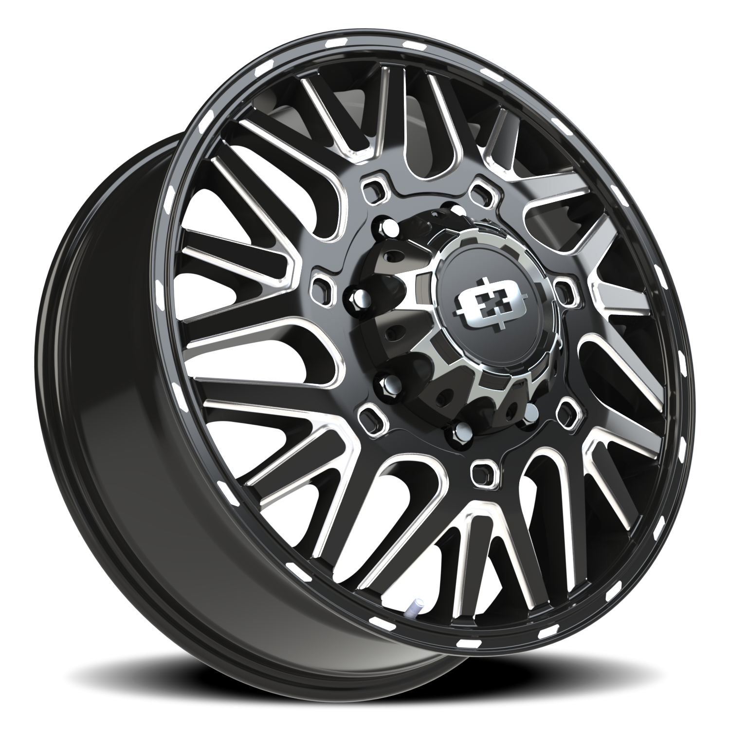 Vision Wheel 404 Gloss Black Milled Spoke 22x8.25 +104 8x165.1mm 121.4mm - Wheelwiz