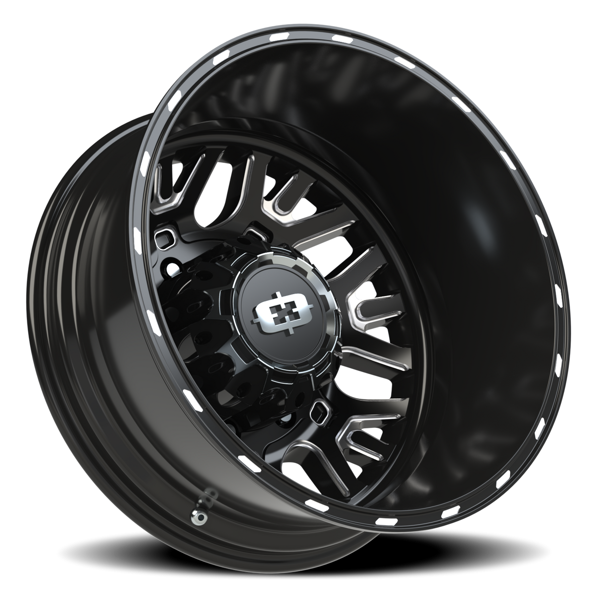 Vision Wheel 404 Gloss Black Milled Spoke 20x8.25 -201 8x170mm 125.2mm - Wheelwiz