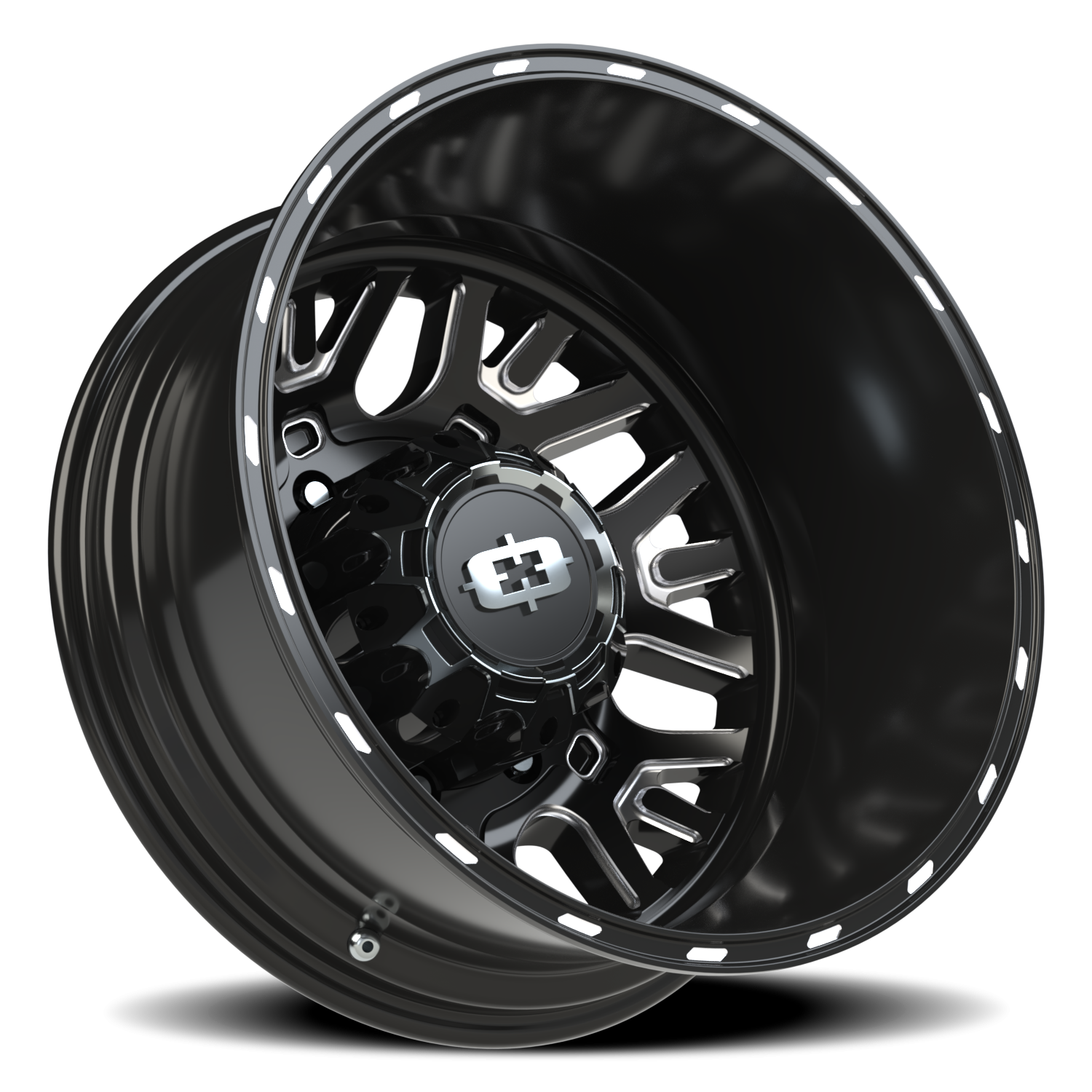 Vision Wheel 404 Gloss Black Milled Spoke 20x8.25 -201 8x170mm 125.2mm - Wheelwiz