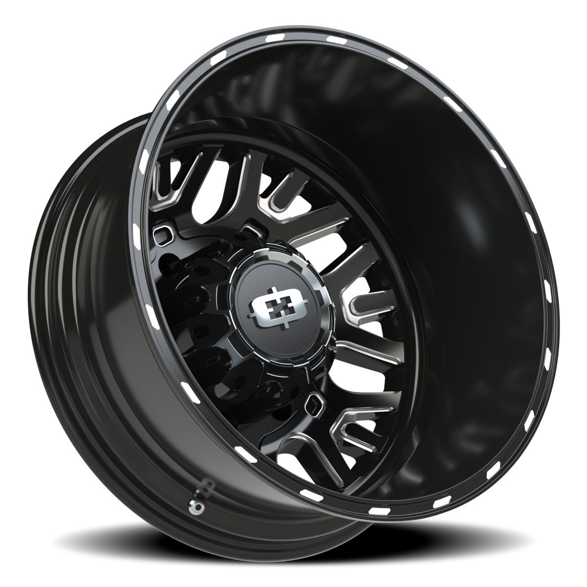 Vision Wheel 404 Gloss Black Milled Spoke 20x8.25 -227 8x210mm 154.3mm - Wheelwiz