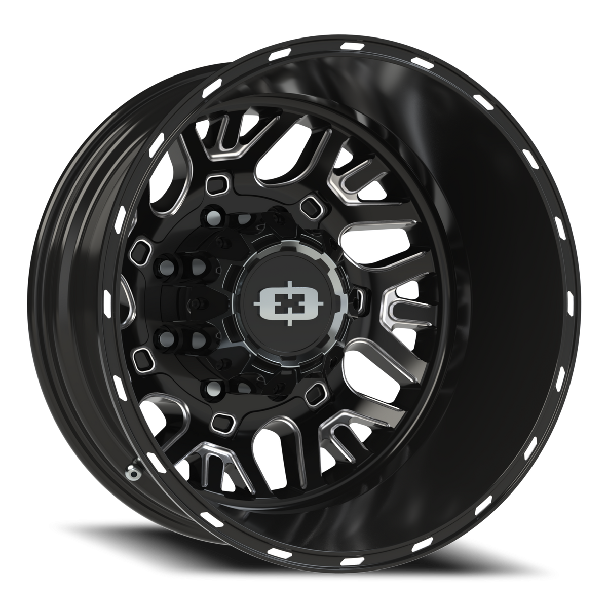 Vision Wheel 404 Gloss Black Milled Spoke 20x8.25 -201 8x210mm 154.3mm - Wheelwiz