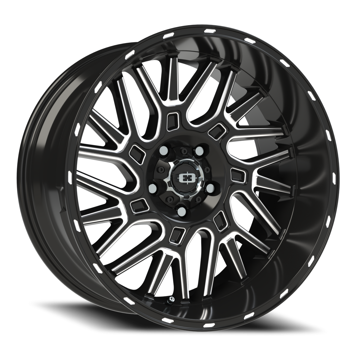 Vision Wheel 404 Gloss Black Milled Spoke 20x10 -25 5x127mm 78.1mm - Wheelwiz