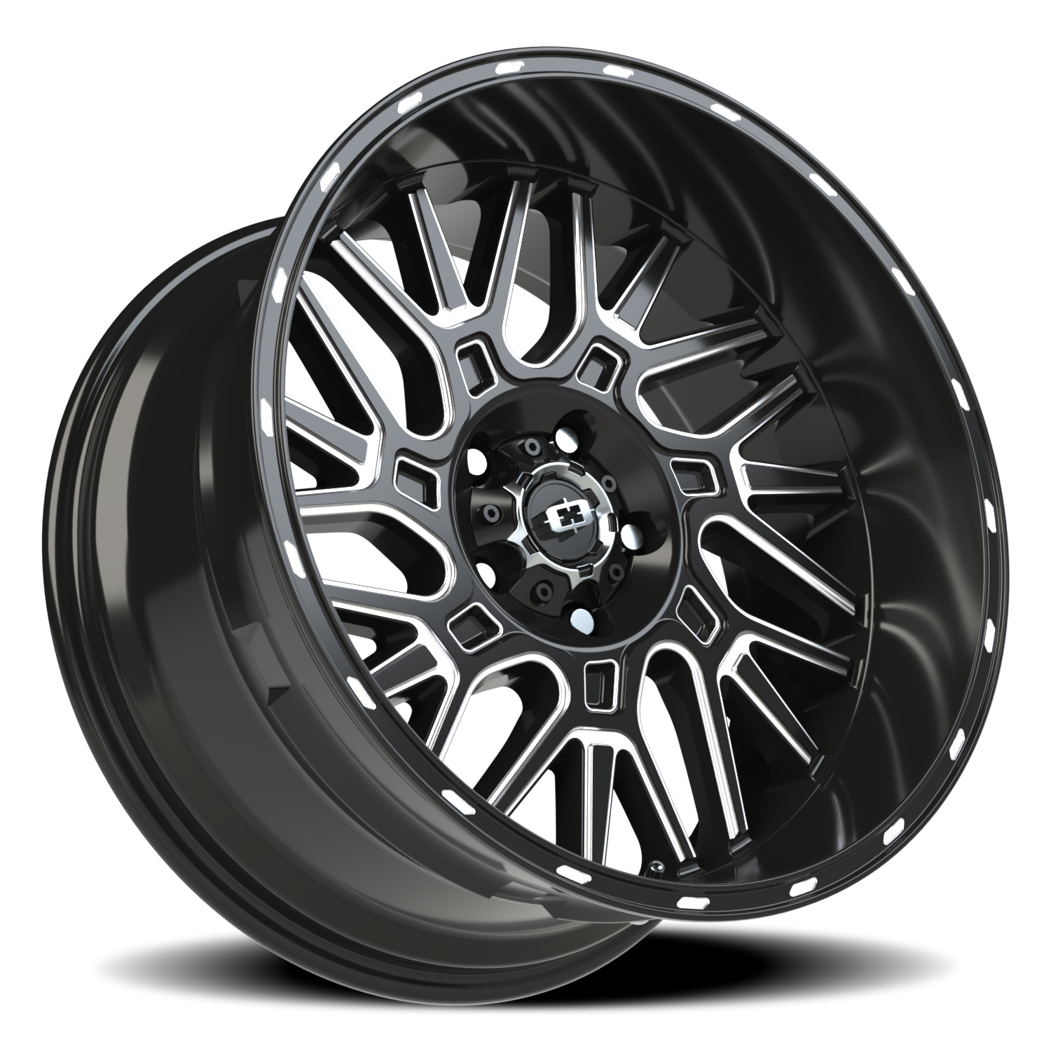 Vision Wheel 404 Gloss Black Milled Spoke 20x10 -25 5x127mm 78.1mm - Wheelwiz