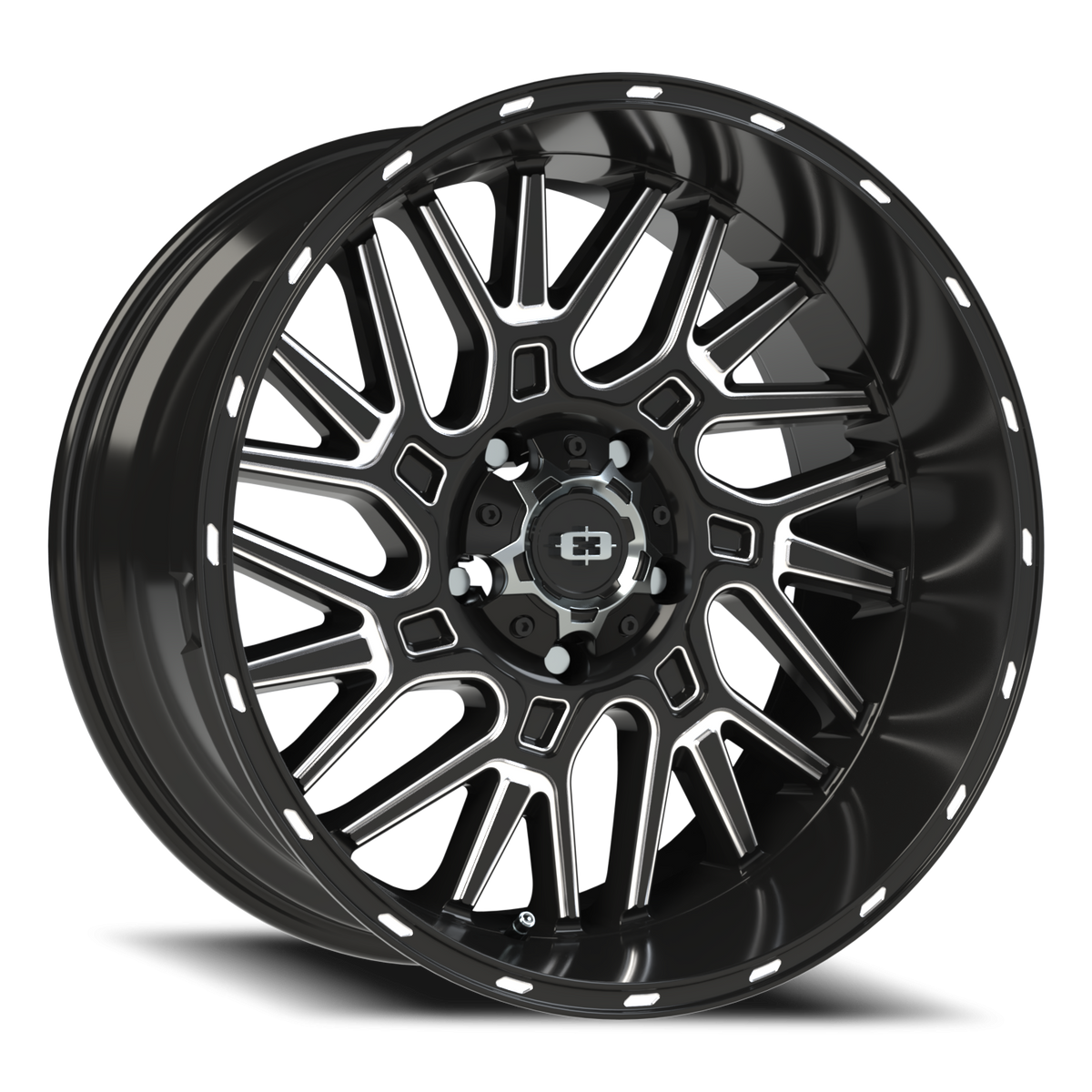 Vision Wheel 404 Gloss Black Milled Spoke 20x10 -25 5x139.7mm 108mm - Wheelwiz