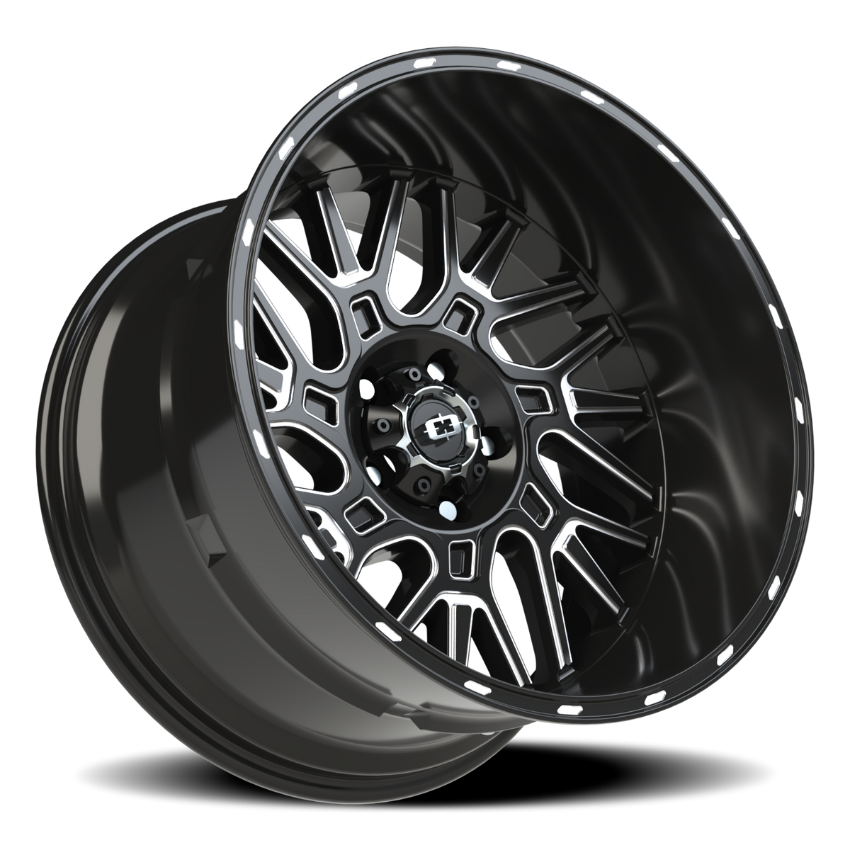 Vision Wheel 404 Gloss Black Milled Spoke 20x12 -51 5x127mm 78.1mm - Wheelwiz