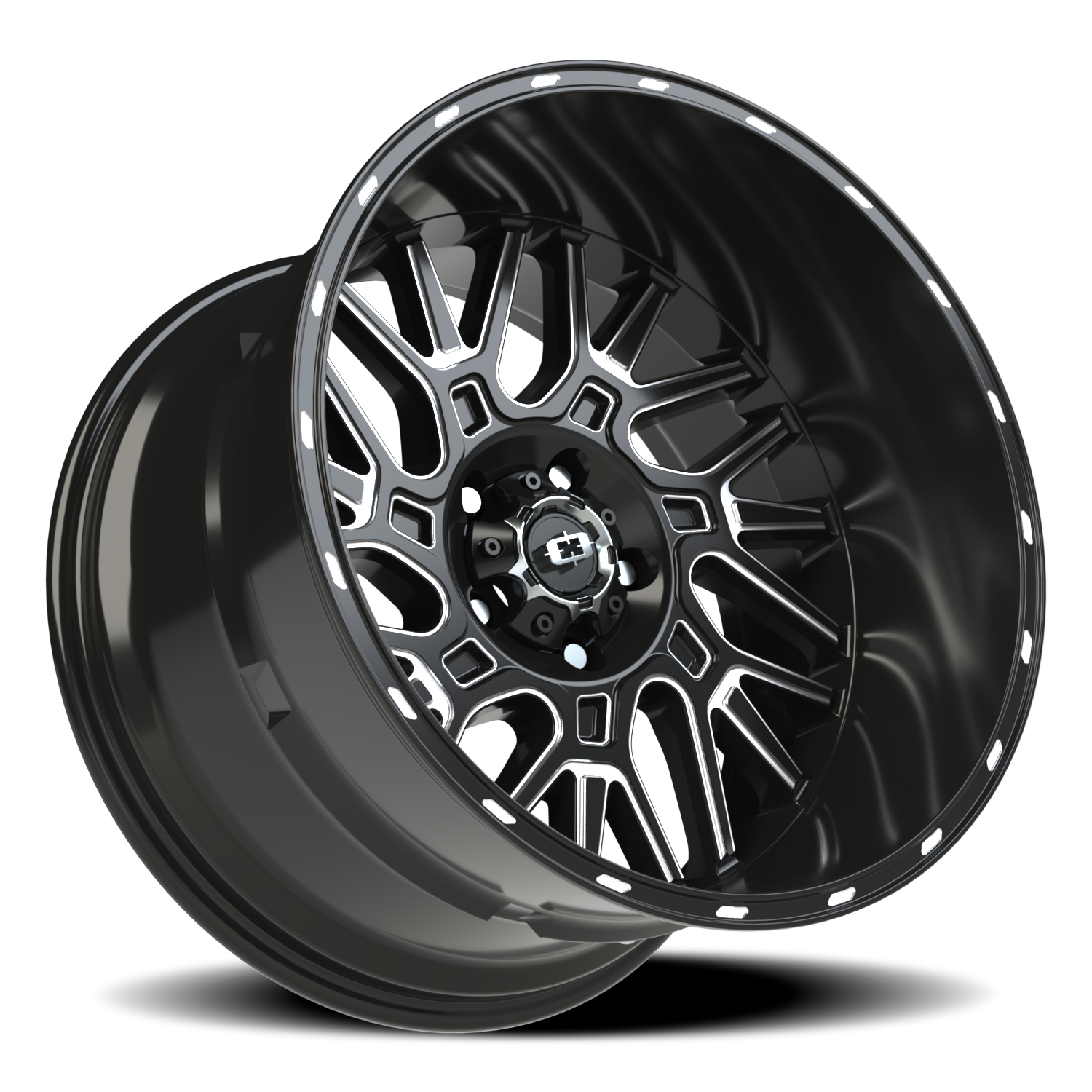 Vision Wheel 404 Gloss Black Milled Spoke 20x12 -51 5x127mm 78.1mm - Wheelwiz