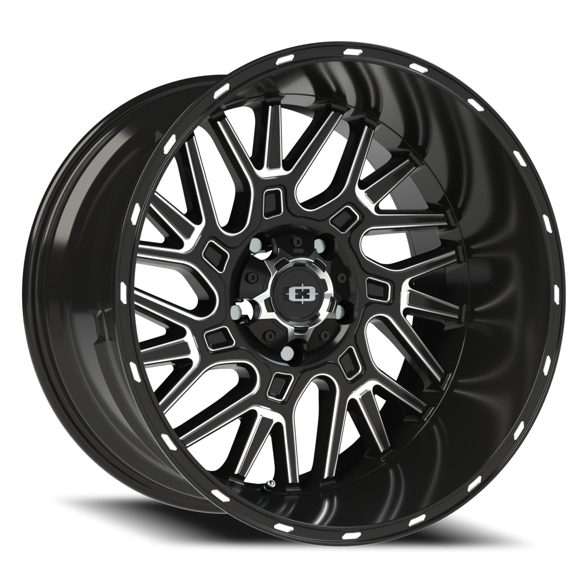 Vision Wheel 404 Gloss Black Milled Spoke 20x12 -51 5x139.7mm 108mm - Wheelwiz