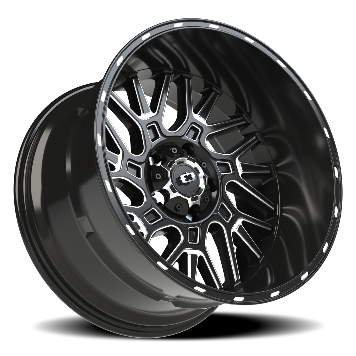 Vision Wheel 404 Gloss Black Milled Spoke 20x12 -51 5x139.7mm 108mm - Wheelwiz