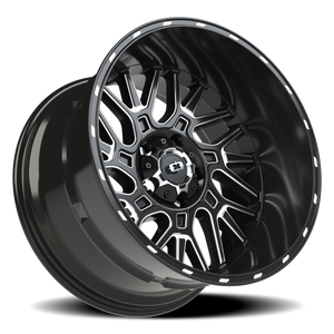 Vision Wheel 404 Gloss Black Milled Spoke 20x12 -51 5x139.7mm 108mm - Wheelwiz